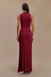 Ribbed Pleated Tank Long Dress- Outfit