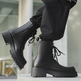 Zingj Kong Wind Ins Street Tide Male Street Shot Fashion Vintage Chelsea Boots Fall Youth Platform Leather Boots