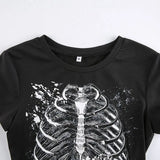 Print Round Neck Grunge ShirtOutfit