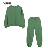2021 Autumn Winter women Tracksuit Two Set Fleece Sweatshirts Crew Neck Hooded Sweatshirts Fleece warm pants