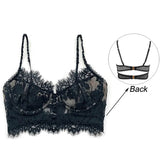 Sexy Lingerie French Women's underwear Ultra Thin Lace Flower Embroidery Bralette Bra Push up Eyelash Female