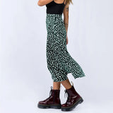 Zingj / Summer 2023 Leopard Print Slit Skirt Sexy Zipper High-Waist Long Skirt-Outfit
