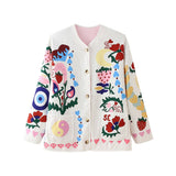Sense Retro Hotgirl Patchwork Print Pocket Padded Jacket Loose Versatile Casual