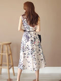 Sister Fan V-Neck Broken Flower Dress 2025 Women's Fashion Trendy City Sweet Print