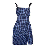 Low Cut Backless Pleated Ladies Slip Dress French Summer 2022 Seaside Leisure Vintage Dress women A-LINE Mini