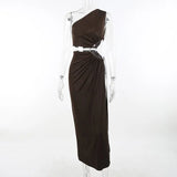 2022 Summer Sleeveless Backless Cut Out Maxi Dress Outfits for Women Sexy Club Party Split Dresses Gown
