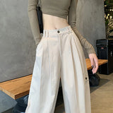 Workwear Trousers Women's Summer Thin 2025 New High-Waisted Leisure Sports Broad-Legged