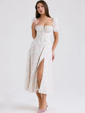 High-End Women's Dress French Style Collar Crumn Dress Dress Temperament Print Dress Fashion Casual Holiday