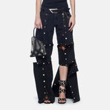 Zingj Premium Sense Pants Spring 2024 New Fashion Personality Trend Wind Detachable Design Sense
