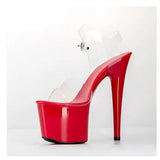 2021 Summer Platform Sandals Women Sexy PVC Transparent Slim Ultra High Heels 17CM Shoes Women Sandale Female Pole Dancing