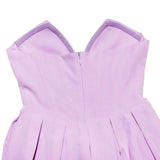 Lavender V-neck Strapless Mini Dress- Outfit