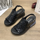 Zingj New Korean Version Of Sports Sandals Women Wear Summer One-Line Buckle Belt Women's Shoes Casual Platform Soft Platform Sandals Women- Outfit