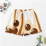 Spring And Summer Pajamas Bubble Tea Pajamas Milk Tea Printing Women's Milk Silk Short Sleeve