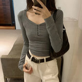 New Style Of European Blouse Is Covered With Autumn And Winter Girls' Pure Desire, Hot Girls, Short Style, Slim, Slim And Thin Bottomed