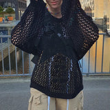 Hollow Out Star Crochet Knit TopOutfit