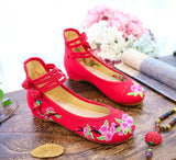 Zingj Dancing Shoes, Leisure Walk, Ethnic Wind, Embroidered Cloth Shoes, Spring And Autumn, Women's Shoes, Single