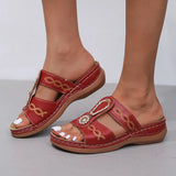 Drill Exclamation Mark Slippers Women's Shoes Large Size Casual Pedaling Sewing Thread Slope Striped