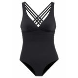 Swimsuit Vintage One Piece Swimwear Solid Monokini Retro Bodysuit Beach Wear Black Blue Bath Suit Striped Maillot De