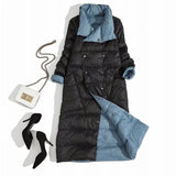 White Duck Down Ultra Light Jacket Women Winter Double Sided Slim Down Coat Single Breasted