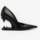 New Pointed Bag Head Pedal Metal Teeth High Heel Single Shoe Shaped Heel Large Women's