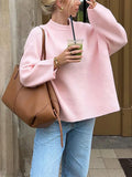 Zingj Shot-Hot Winter 2023 New Pink Sweet Round Collar Set Sweater-Outfit