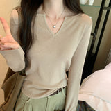 Knitted Sweater For Girls In Autumn And Winter, The New Style Is Chic And Beautiful, With A Slim Bottomed Sweater In The