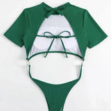 2024 New Solid Color Sexy Beauty Back-To-Back T-T-T-Swimsuit Bikini