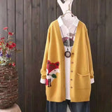 cardigan women's long-sleeved V-neck fashion loose western style casual all-match sweater spring and autumn