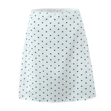 Satin Black Polka Dot Bow Halter Tank Top And MIDI Skirt Set-Outfit