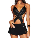 2025 New Women's Fashion Sexy Hottie Irregular Design Strapped Hollow