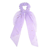 Bow Long Ribbon Hair Scrunchie Chiffon Floral Print Sweet Elastic Hair Band Ponytail Hair Scarf Hair Tie Hair