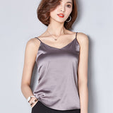 Summer Autumn style Imitation Silk Women Blouse Shirt Sexy White Tops Women Blouses Party Girls Blusas Shirts 2020