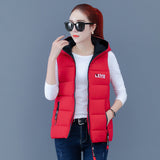 Autumn And Winter 2023 Women's Cotton Vest Loose And Thick Cotton Clothing Vest New Down Cotton Hooded Fashion Women's Horse Clip Coat-Outfit