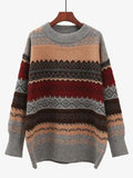 Vintage Jacquard Knit Sweater- Outfit