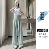Cotton Trousers Women's Summer Thin 2025 New Ice Silk Wide Leg Trousers High Waist Hanging Sense Leisure Yamamoto