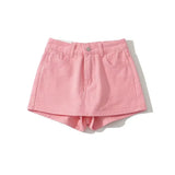 High Waist Slim-fit Splicing Ultra-short Denim Leggings Female Girl Skinny