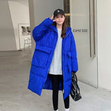 2022 New Fashion Winter Jacket Women Parkas Long Coat Hooded Parkas Loose Warm Snow Wear Cotton Padded Winter