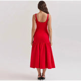 Strappy Pleated Midi Dress-Outfit