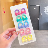 New Girls Cute Cartoon Flower Small Scrunchie Kids Ponytail Hair Tie Elastic Hair Bands Fashion Hair Accessories