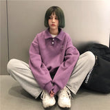 Sweatshirts Women Retro Chic Thicker Fall Korean Popular Teens Hoodies All-match Turn-down Collar Girls Clothes