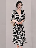 Tice Skirt V-Neck Waist One-Style Maternity Dress Shows Absin And Hip Temperament Beach Wrap