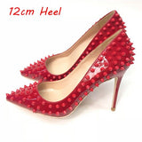 women's pumps with rivets pointed toe rose red rivet 12cm high-heeled wedding women pumps woman shoes MD020