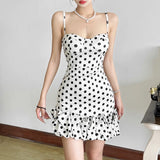 Summer Women's New French Sexy Wave Point Sling Temperament High-End Waist Repair