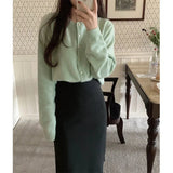 Knitted Heart Buttoned Cardigan- Outfit