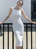 Sexy New Bodycon Midi Dress For Women Club Midi Elegant Tank Party Prom