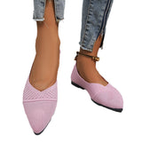 Large-Size Tip Flat Bottom Shallow Single Shoes Women Casual Flying Breathable Four-Season Work