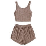 And Summer Women's Hot Style Slim Vest Shorts Set Casual Home Clothes Two