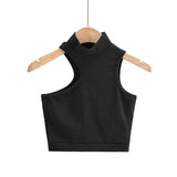 Woman Clothes Vest Top Women Sleeveless Turtleneck Asymmetrical Chic Student Casual Street Sling Corset Crop y2k ropa