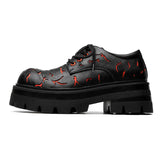 2025 New Men's Leather British Platform Casual Derby Shoes Full Wear Crack Low Top