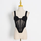 Zingj Hollow Out Inside The Jacket Spring 2024 New Fashion Fish Bone Bundle Waist Fish Bone Handmade Hook Flower Knit